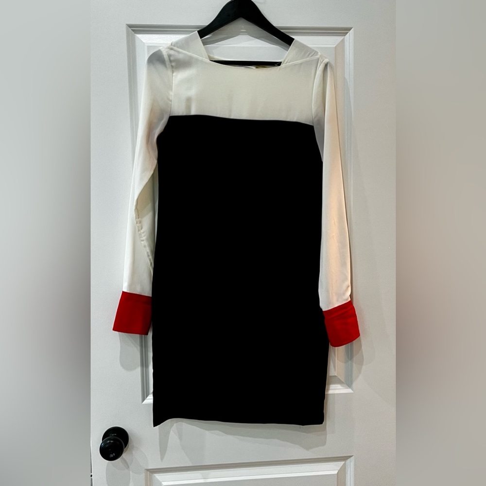 Calvin Klein, size 4, black & cream dress